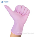 Guantes de nitrilo desechables rosa sin polvo para médicos para médicos